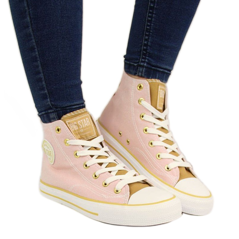 Zapatillas altas Big Star W HH274447 rosa beige rosado