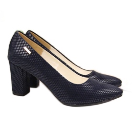 Zapatos de salón en el poste Monique W 866 AN866F azul marino