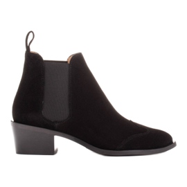 Marco Shoes Botines ante natural negro
