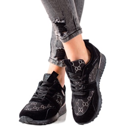 Evento Zapatillas elegantes con purpurina negro Evento Zapatillas elegantes con purpurina negro