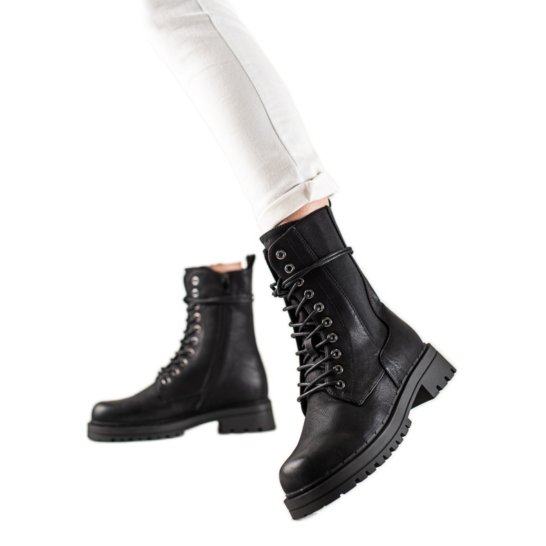 Super Mode Botas de tramperos casuales negro