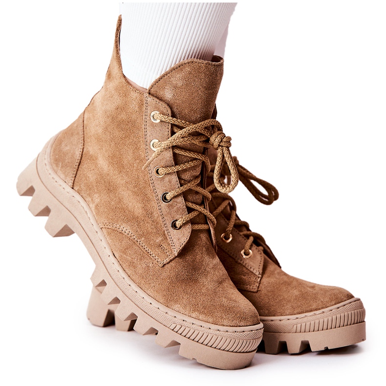 PF1 Botas De Gamuza Calientes Trappers Camel Cressid beige
