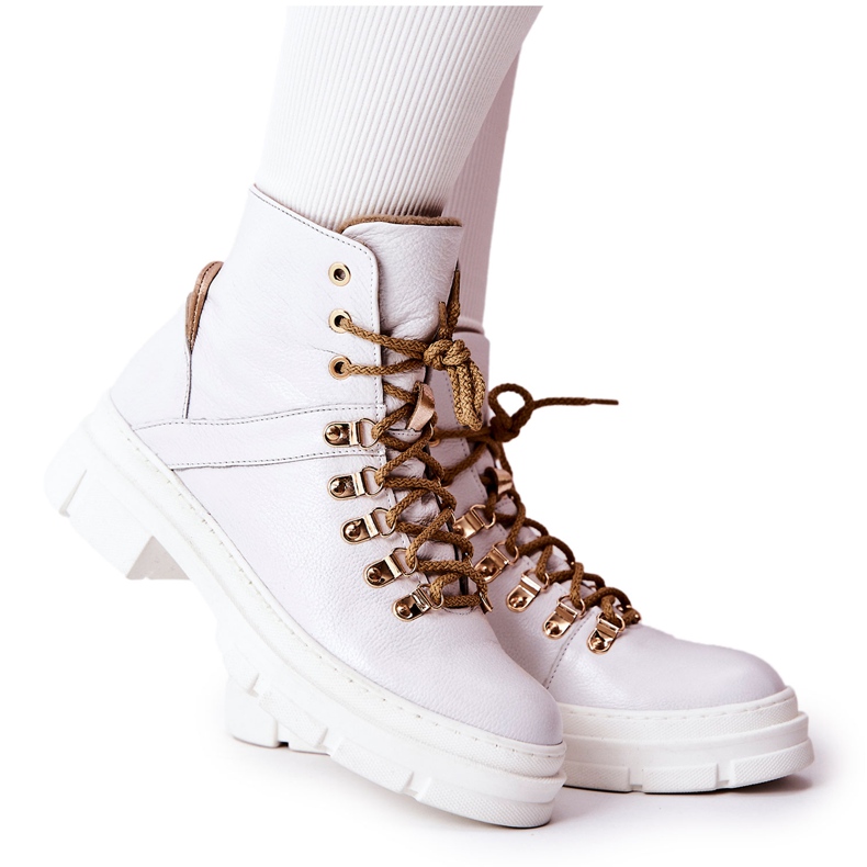 PF1 Botas aislantes de piel Brescia blanca blanco