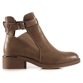 Marquiz Botines marrones con corte marrón Marquiz Botines marrones con corte marrón