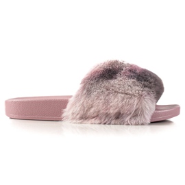 TRENDI Zapatillas con piel rosado gris