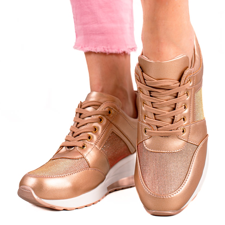 Diamantique Zapatillas Golden Wedge dorado