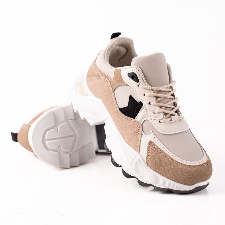 Sweet Shoes Zapatillas de moda beige rosado dorado