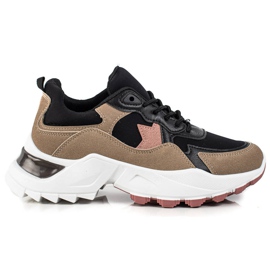 Sweet Shoes Zapatillas de moda beige negro rosado