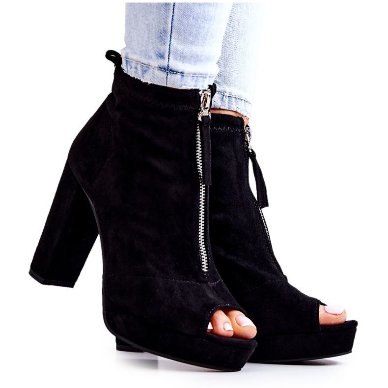 WS1 Botas Donnita de ante negro con cremallera WS1 Botas Donnita de ante negro con cremallera