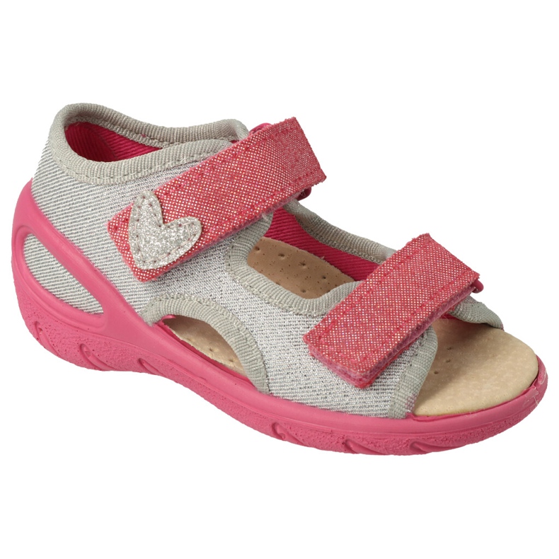 Calzado infantil befado pu 065P177 rosado plata gris