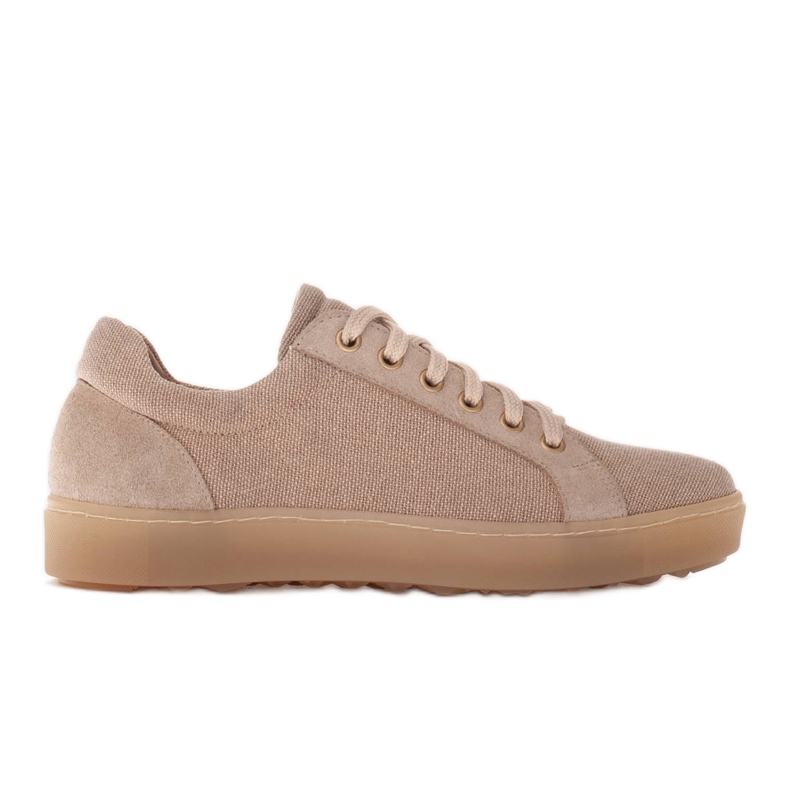 Marco Shoes Zapatillas deportivas de tela y piel. beige