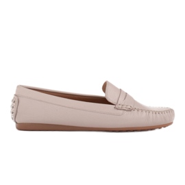 Marco Shoes Cómodos mocasines fabricados en piel suave. beige