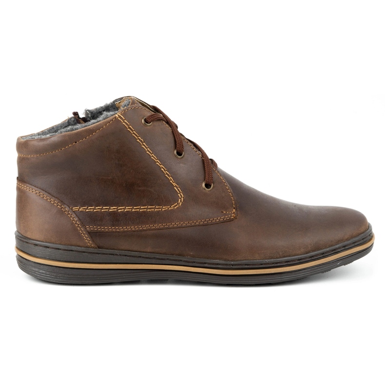 Polbut Zapatos de cuero para hombres de invierno 339 marrón