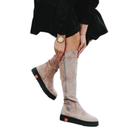 Botas beige planas decoradas Liana