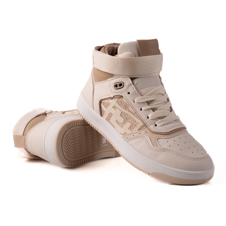 TRENDI Cómodas zapatillas de velcro beige marrón