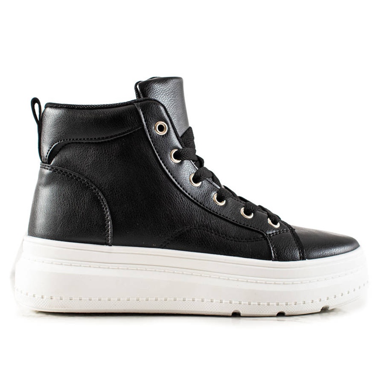 Renda Zapatillas Altas Con Ecopiel negro