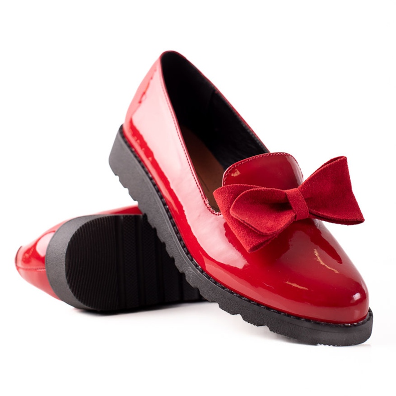 La.Fi Zapatos lacados con lazo rojo