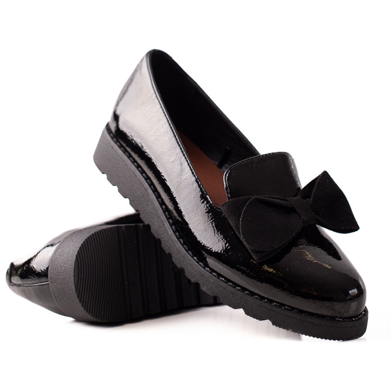 La.Fi Zapatos lacados con lazo negro