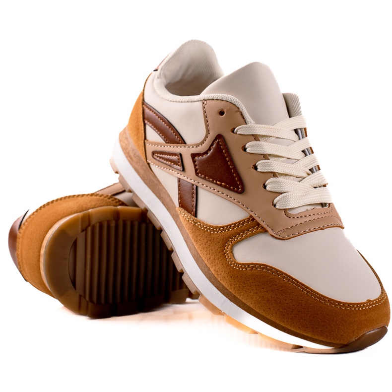 TRENDI Calzado deportivo casual beige marrón