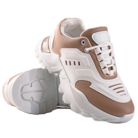TRENDI Zapatillas con malla beige blanco