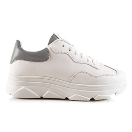 TRENDI Zapatillas blancas blanco plata