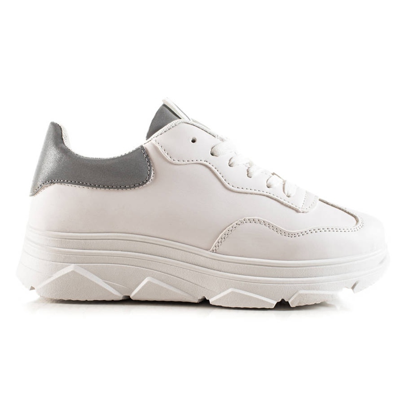 TRENDI Zapatillas blancas blanco plata