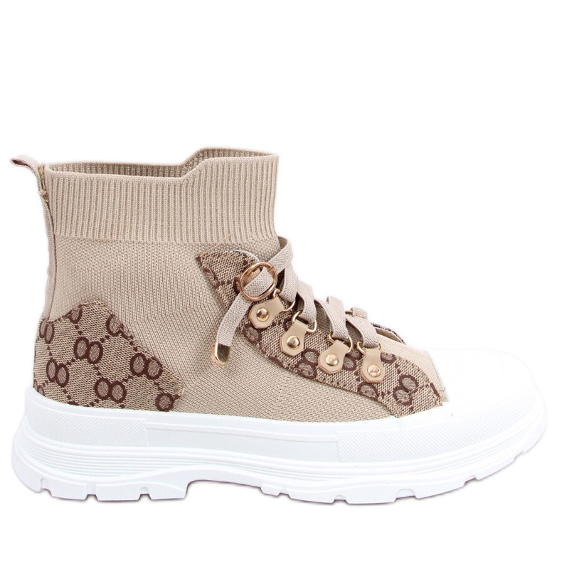 Zapatillas estilo calcetín tobilleras Reta Khaki beige marrón