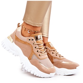 FS2 Zapatillas En La Plataforma Marrón Sallie beige dorado