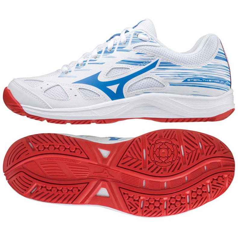 Zapatillas balonmano Mizuno Stealth Star Jr.X1GC210725 blanco azul Zapatillas balonmano Mizuno Stealth Star Jr.X1GC210725 blanco azul