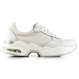 Goodin Deportivas de piel calada blanco