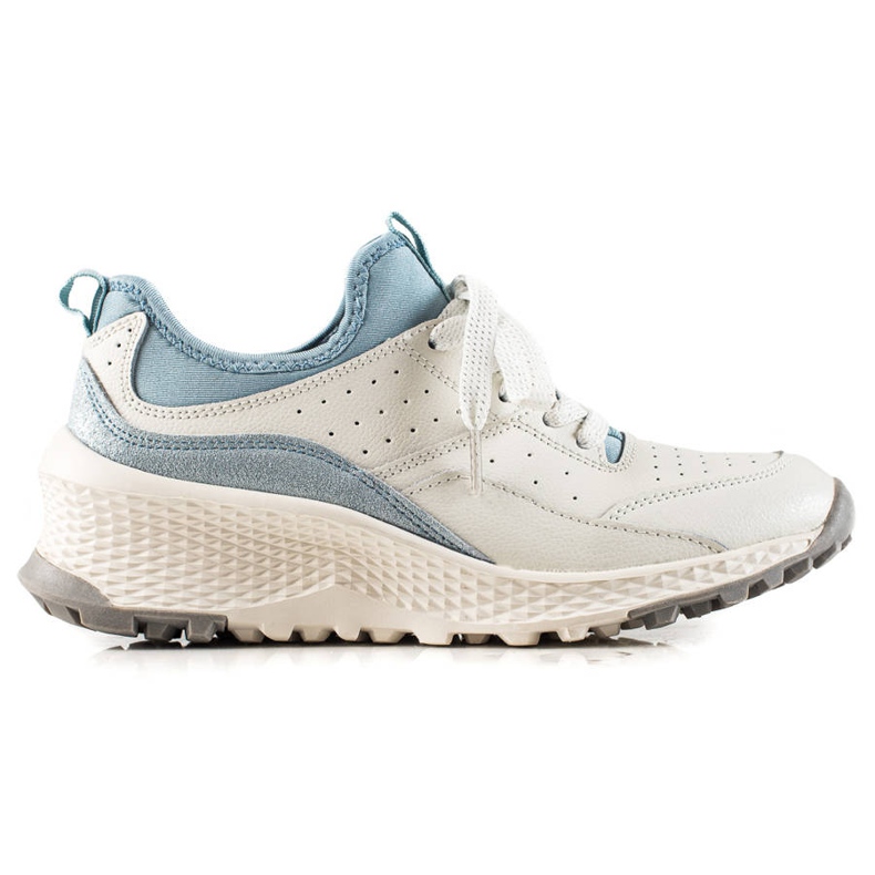 Goodin Zapatillas de cuero con estilo blanco azul