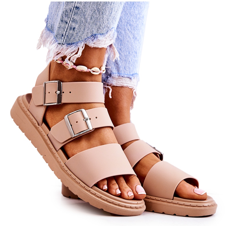 FM1 Sandalias Reese Beige Con Hebilla