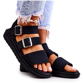 FM1 Sandalias negras con hebilla Reese negro
