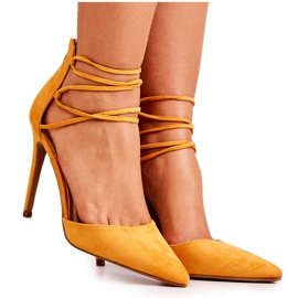 PS1 Elegante Gamuza Amarilla Tacones Altos Loveth amarillo