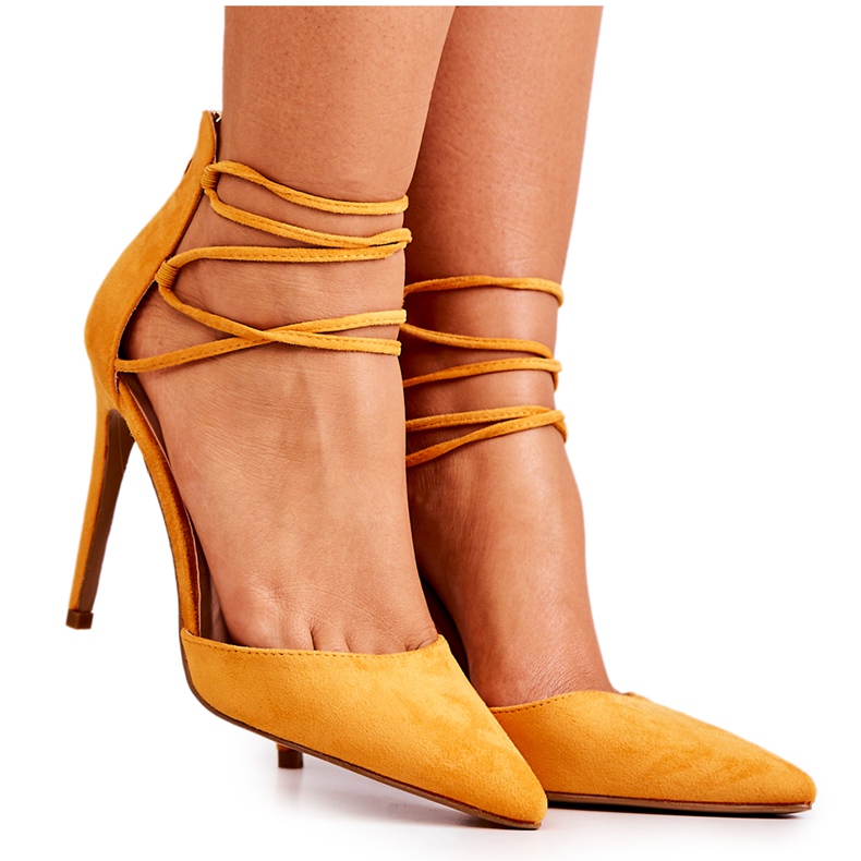 PS1 Elegante Gamuza Amarilla Tacones Altos Loveth amarillo