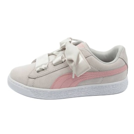 Puma Suede Heart Circles Jr 370569 01 zapatos rosado gris