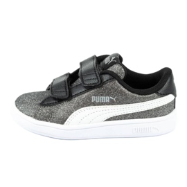 Puma Smash V2 Glitz Glam Jr 367380 04 negro plata Puma Smash V2 Glitz Glam Jr 367380 04 negro plata