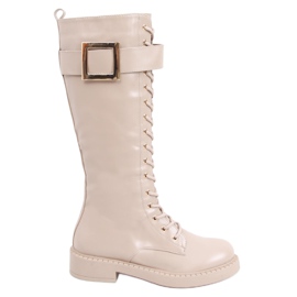 Botas con cordones Naomi Khaki beige