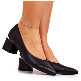 Zapatos De Tacón De Cuero En Spitz Black Marilyn negro