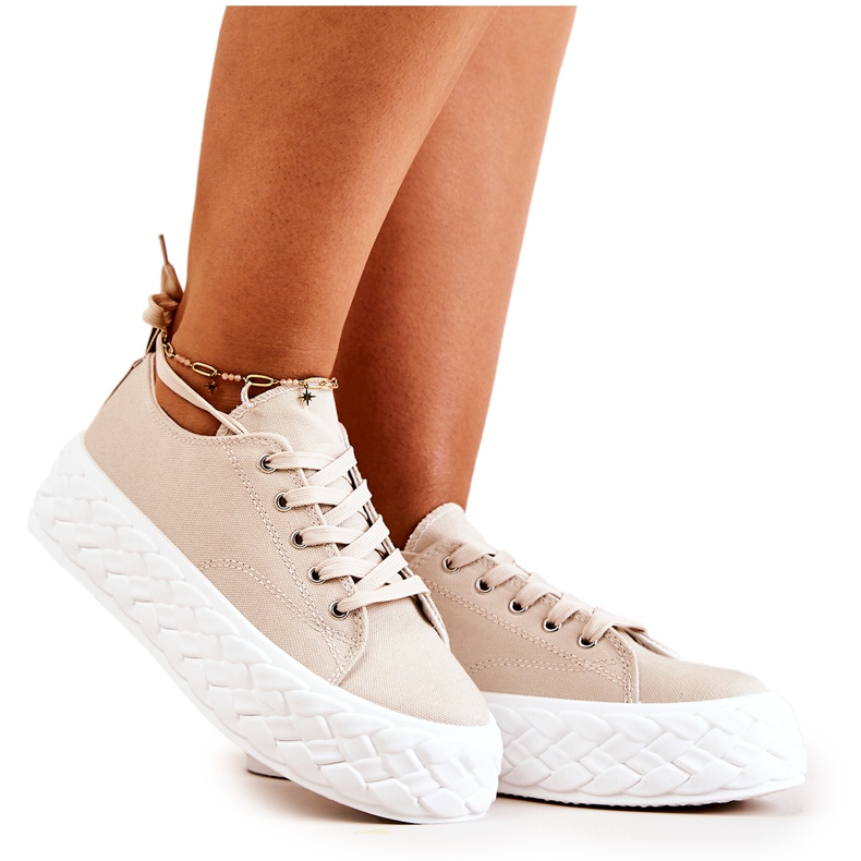 PS1 Zapatillas En Una Plataforma Masiva Beige Claro Suzane