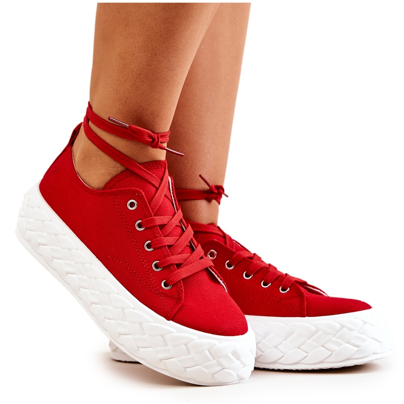 Zapatillas de deporte en una plataforma suzane roja masiva rojo Zapatillas de deporte en una plataforma suzane roja masiva rojo