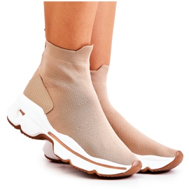 Deportivas Calcetín Alto Beige Bailee