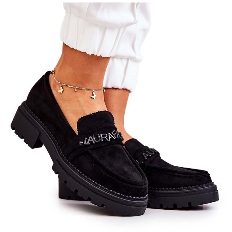 PL5 Mocasines Ante Letras La.Fi Negro Jenefer