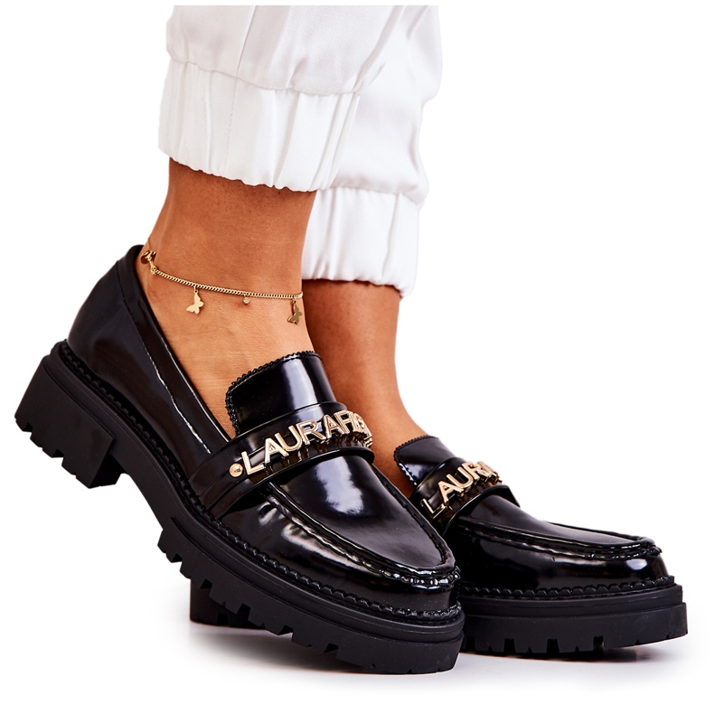 PL5 Mocasines Lacados Letras La.Fi Negro Jenefer