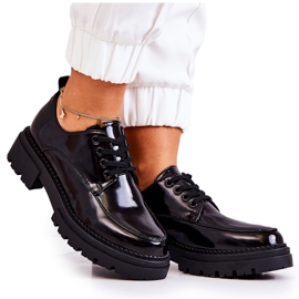 PL5 Zapatos Cordones Lacados La.Fi Negro Joselin