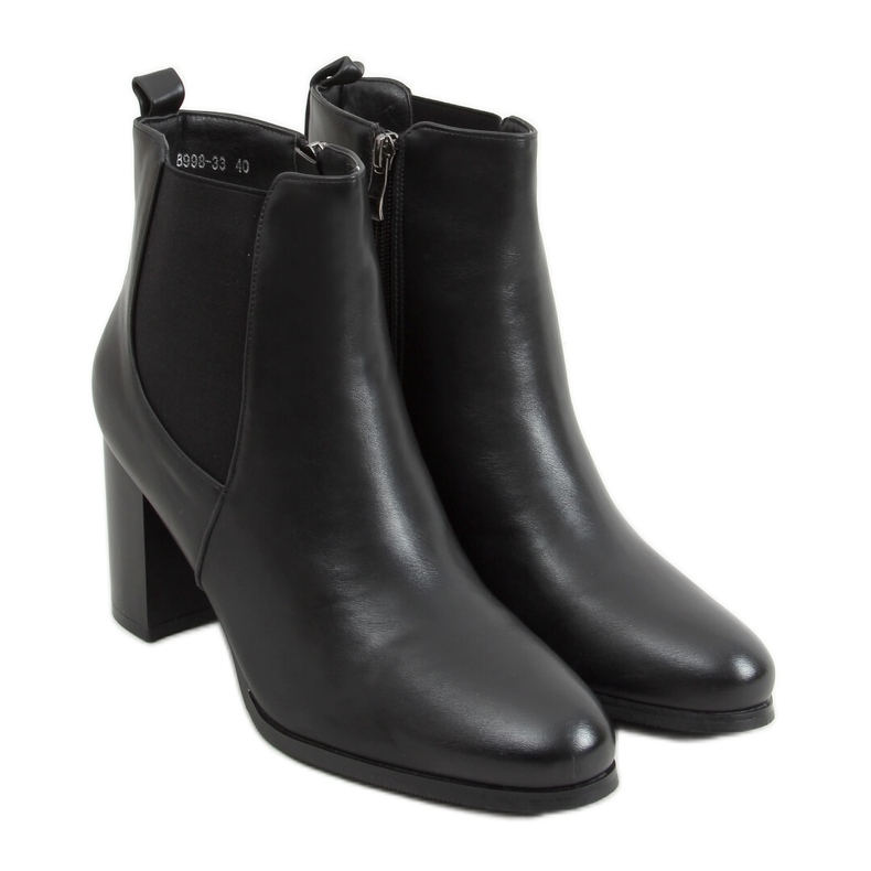 Botines clásicos de tacón de Elvira Black negro