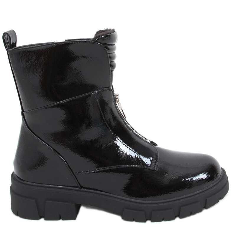 Botas planas Haiti Negro lacado