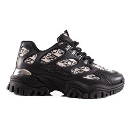 TRENDI Zapatillas negras en la plataforma negro