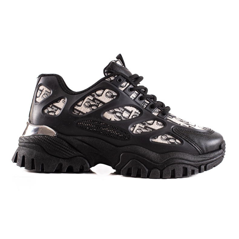TRENDI Zapatillas negras en la plataforma negro