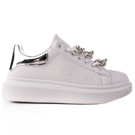 TRENDI Sneakers de moda con una cadena blanco